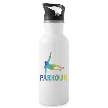 Parkour gift - Water bottle with straw - white - Right