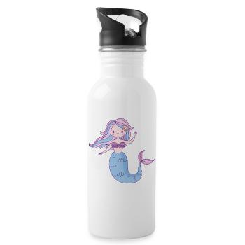 Cadeaux drôles pour les enfants avec sirène - Gourde avec paille intégrée - blanc - Droite