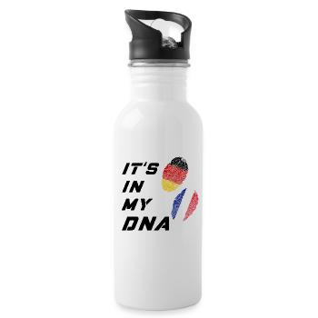 Es ist in meiner DNA Deutschland und Frankreich - Trinkflasche mit integriertem Trinkhalm - Weiß - Rechts