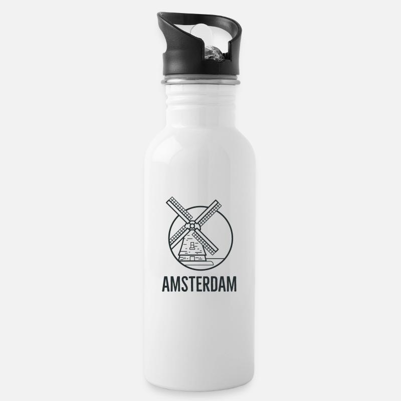 Amsterdam - Gourde avec paille intégrée - blanc