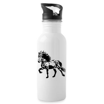 Tölting Icelandic Horse No. 4 - Water bottle with straw - white - Right