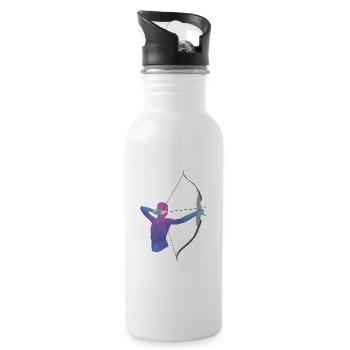 Archery gift - Water bottle with straw - white - Right