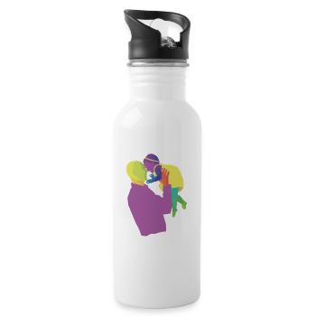 Father and daughter - Water bottle with straw - white - Right