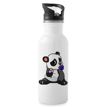 China Panda Bear Wildlife Children Baby Zoo Animals Bear - Water bottle with straw - white - Right