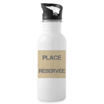 Reservierter Sitzplatz Distress Beige - Trinkflasche mit integriertem Trinkhalm - Weiß - Rechts