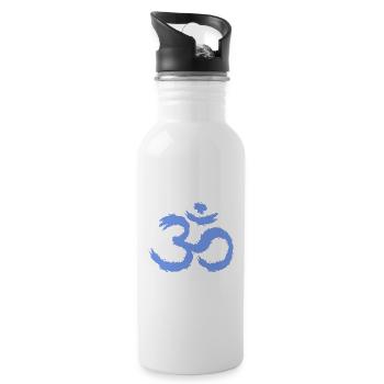 Om Yoga Shirt for Meditation - Water bottle with straw - white - Right
