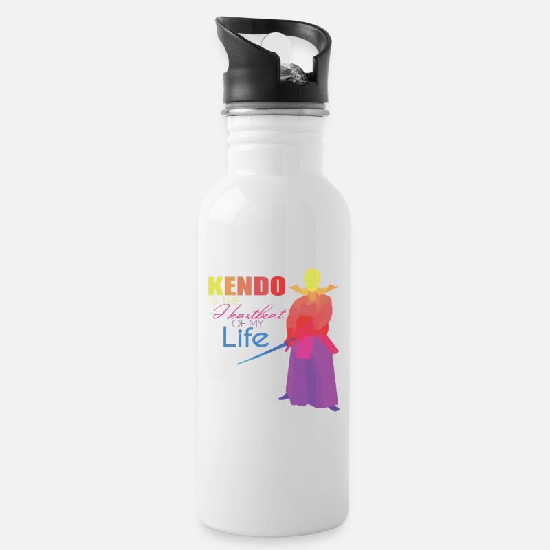 Kendo - Trinkflasche mit integriertem Trinkhalm - Weiß