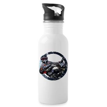 Motocross - Water bottle with straw - white - Right