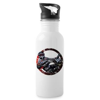 Motocross - Water bottle with straw - white - Right