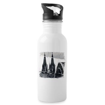 Cologne Germany Cologne Cathedral Cologne City Skyline - Water bottle with straw - white - Right