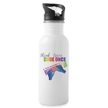 Programmierer - Trinkflasche mit integriertem Trinkhalm - Weiß - Rechts