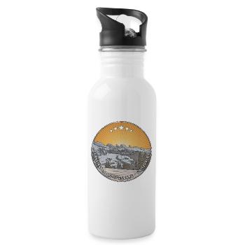 Churfirsten Toggenburg Switzerland - Trinkflasche mit integriertem Trinkhalm - Weiß - Rechts