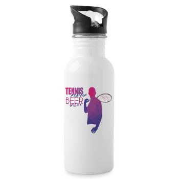 Tennis - Trinkflasche mit integriertem Trinkhalm - Weiß - Rechts