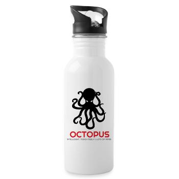 Oktopus, Octopus t Shirts, Octopus Hoodies - Trinkflasche mit integriertem Trinkhalm - Weiß - Rechts
