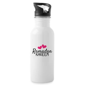 Ramadan Kareem Feast Love Ramadan - Water bottle with straw - white - Right