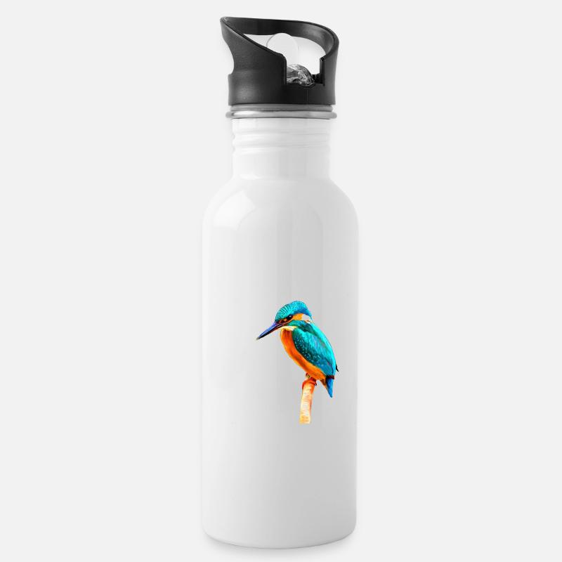 Kingfisher - Trinkflasche mit integriertem Trinkhalm - Weiß