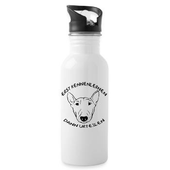 Apprendre à connaître - Puis juger - Gourde avec paille intégrée - blanc - Droite