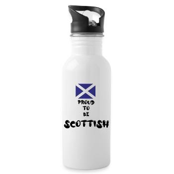 'Proud To Be Scottish' - Water bottle with straw - white - Right