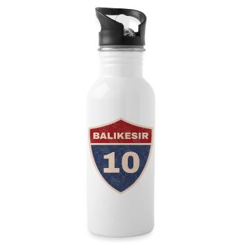 Balıkesir - Trinkflasche mit integriertem Trinkhalm - Weiß - Rechts