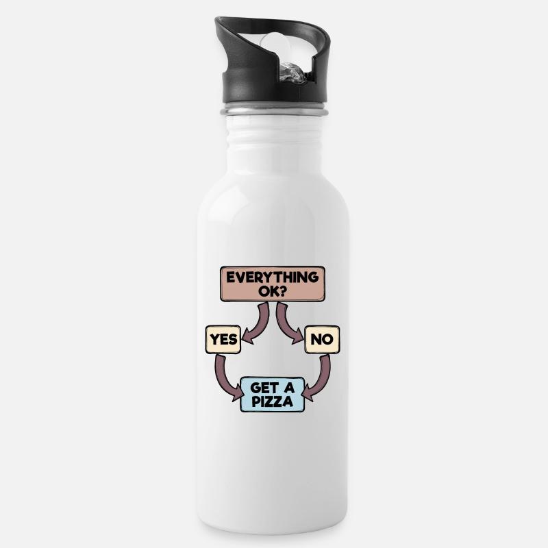 Lustiges Design Cooler Spruch - Trinkflasche mit integriertem Trinkhalm - Weiß