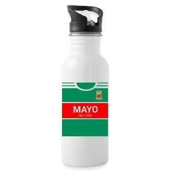 Mayo GAA - Water bottle with straw - white - Right