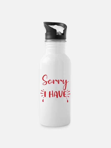 I Have Kids - Water bottle with straw - white