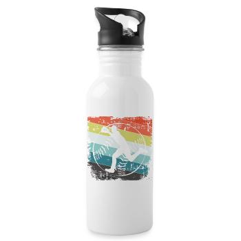 Baseball Baseballspieler - Trinkflasche mit integriertem Trinkhalm - Weiß - Rechts