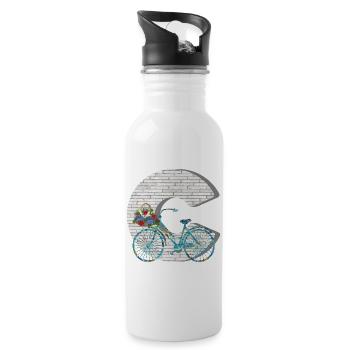 fahrrad e 100 c - Trinkflasche mit integriertem Trinkhalm - Weiß - Rechts