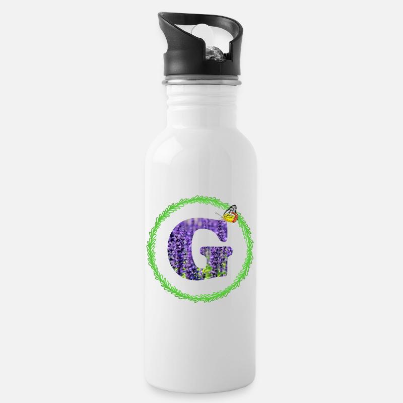 lavande g - Gourde avec paille intégrée - blanc