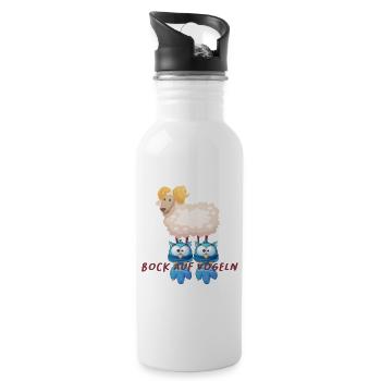 Bock Auf Vögel Lustig Tiermotiv Shirt - Trinkflasche mit integriertem Trinkhalm - Weiß - Rechts