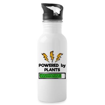 Vegetarian vegan statement - Water bottle with straw - white - Right