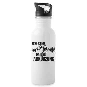 Ich kenn da eine Abkürzung - Trinkflasche mit integriertem Trinkhalm - Weiß - Rechts