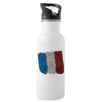 Drapeau Français - Gourde avec paille intégrée - blanc - Droite