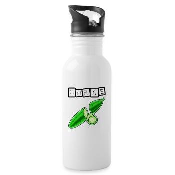 Gurke - Trinkflasche mit integriertem Trinkhalm - Weiß - Rechts