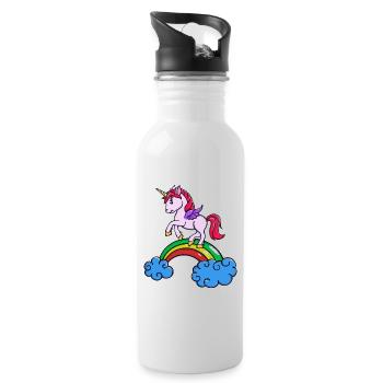 Animal Licorne - Gourde avec paille intégrée - blanc - Droite