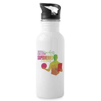 Physical education teacher PE teacher physical education exercise - Water bottle with straw - white - Right