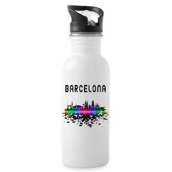 Cadeau/design Splash Skyline de Barcelone - Gourde avec paille intégrée - blanc - Droite