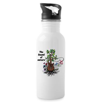 Wurzel Frischluft Natur Statement - Trinkflasche mit integriertem Trinkhalm - Weiß - Rechts