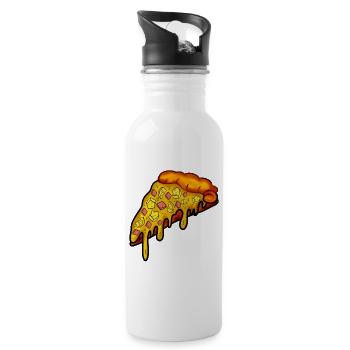 Hawaii Pizza - Ananas SCHINKEN KÄSE - Trinkflasche mit integriertem Trinkhalm - Weiß - Rechts