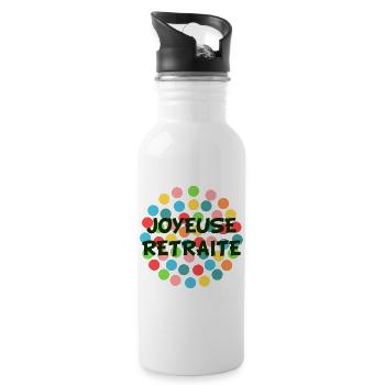 RETRAITE. BONNE RETRAITE. JOYEUSE RETRAITE - Gourde avec paille intégrée - blanc - Droite
