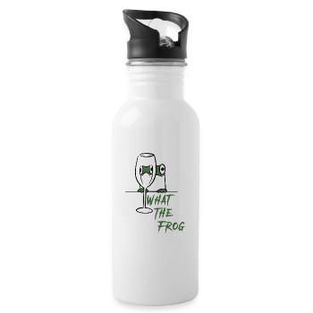 " What the Frog " - Water bottle with straw - white - Right