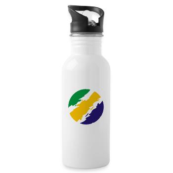Brésil Couleurs drapeau drapeau - Gourde avec paille intégrée - blanc - Droite