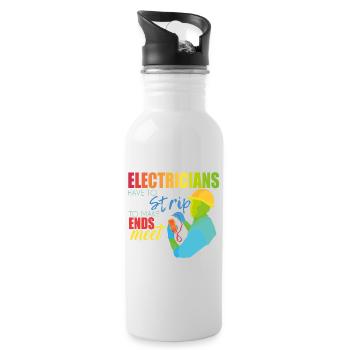 Electrician - Water bottle with straw - white - Right