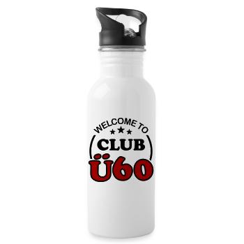 61. Geburtstag 60. Club Ü60 Lustiger Spruch Ü 60 - Trinkflasche mit integriertem Trinkhalm - Weiß - Rechts