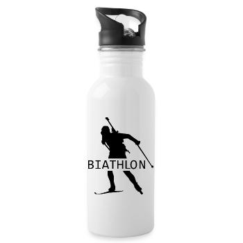 Biathlon - Water bottle with straw - white - Right