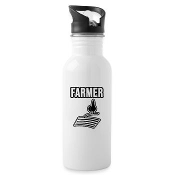 Farmer, farmer and farmer - Water bottle with straw - white - Right