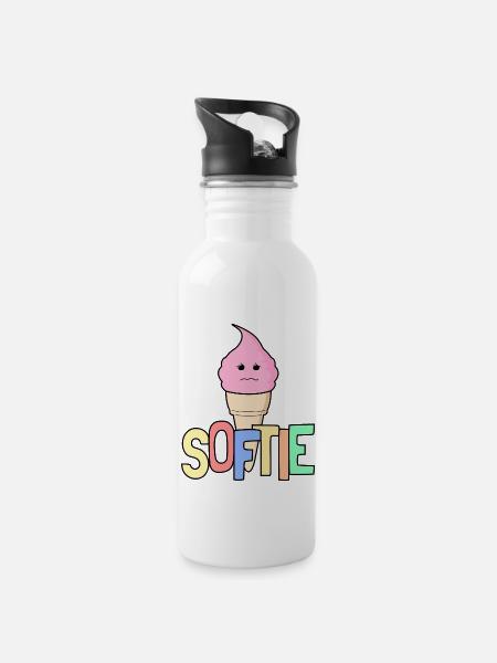 Softie Softeis - Trinkflasche mit integriertem Trinkhalm - Weiß
