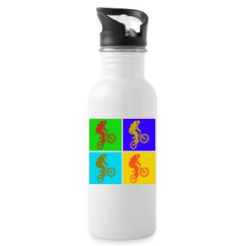 BMX Pop Art - Water bottle with straw - white - Right