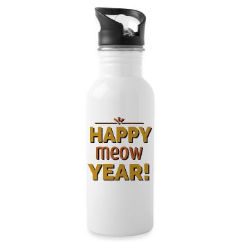 Frohes neues Jahr! - Trinkflasche mit integriertem Trinkhalm - Weiß - Rechts