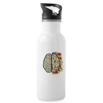 Gehirn-Mathematik - Trinkflasche mit integriertem Trinkhalm - Weiß - Rechts